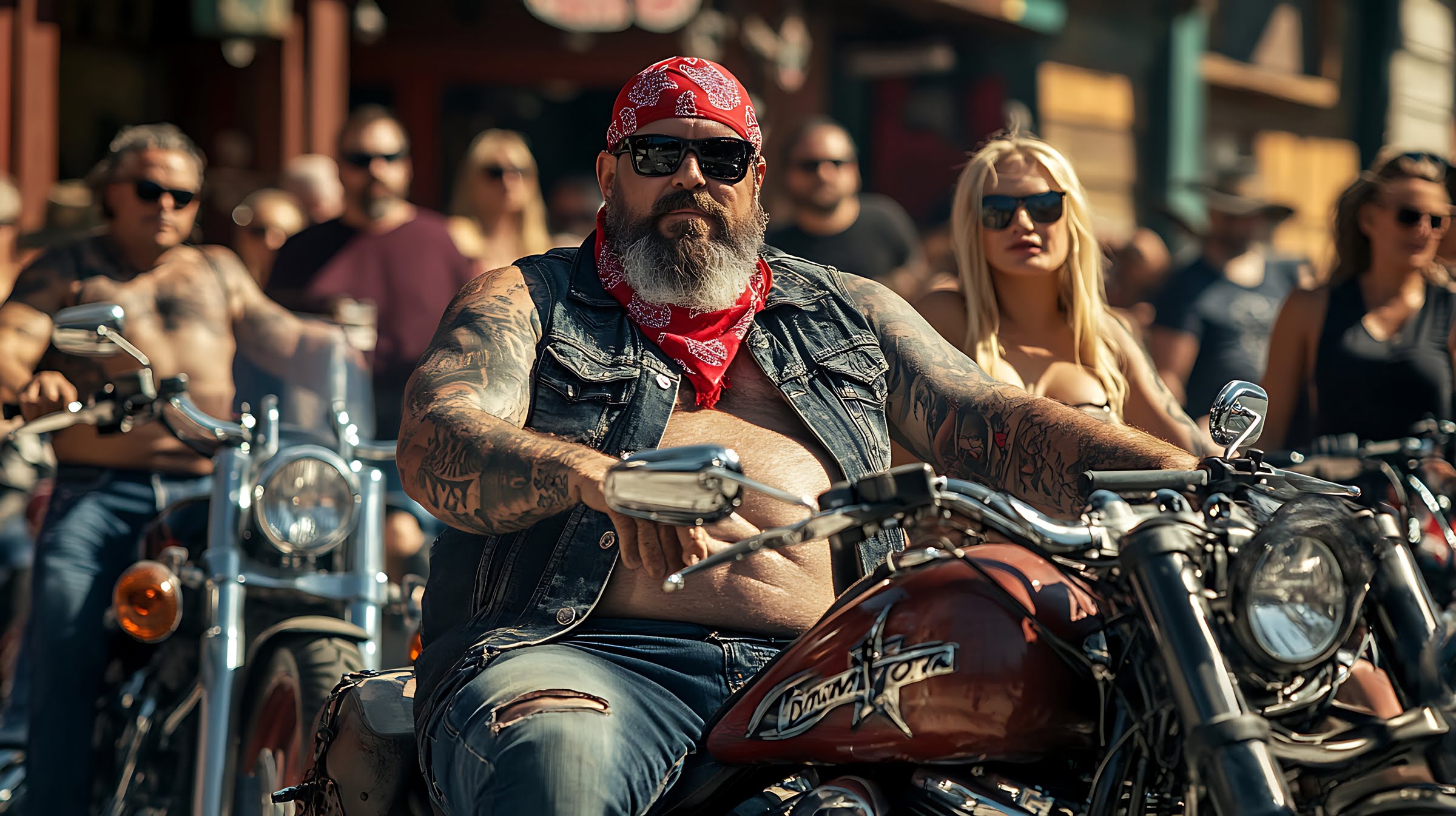 Bikers riding