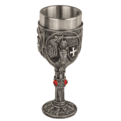 Ritterbecher aus Edelstahl mit rotem Auge